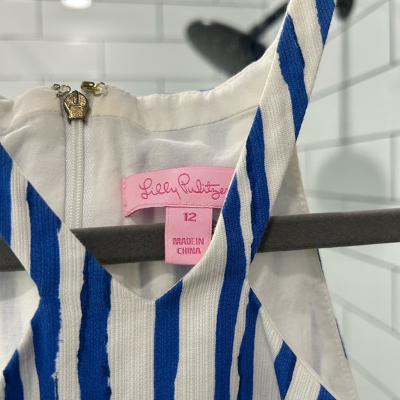 Lilly Pulitzer Blue and White Striped Dress size 12 - Picture 3 of 3